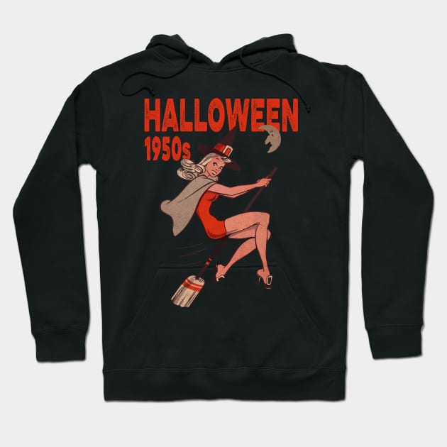 Vintage 1950s Halloween Witch Hoodie by norules